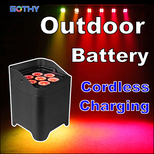   Battery Powered Uplight 7x20w Led Par Waterproof 6in1 RGBALC Phone WiFi Control Cordless